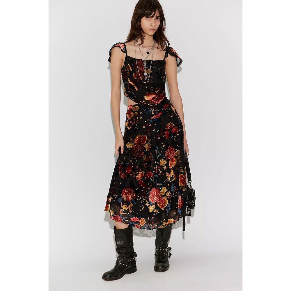 Free People Electra Heart Midi Skirt ONLY